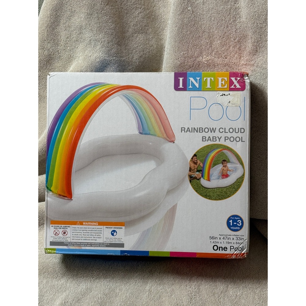 Intex Rainbow Cloud Baby Pool Inflatable Kiddie Pool 1-3 Years New Sealed‎